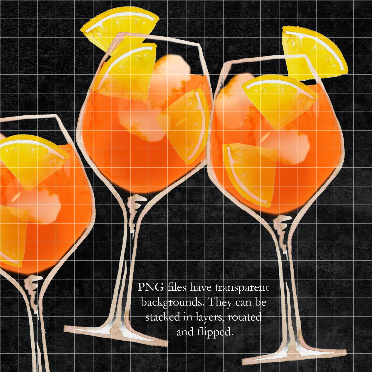 WATERCOLOR Aperol Spritz Clip Art Illustration Spritz Etsy