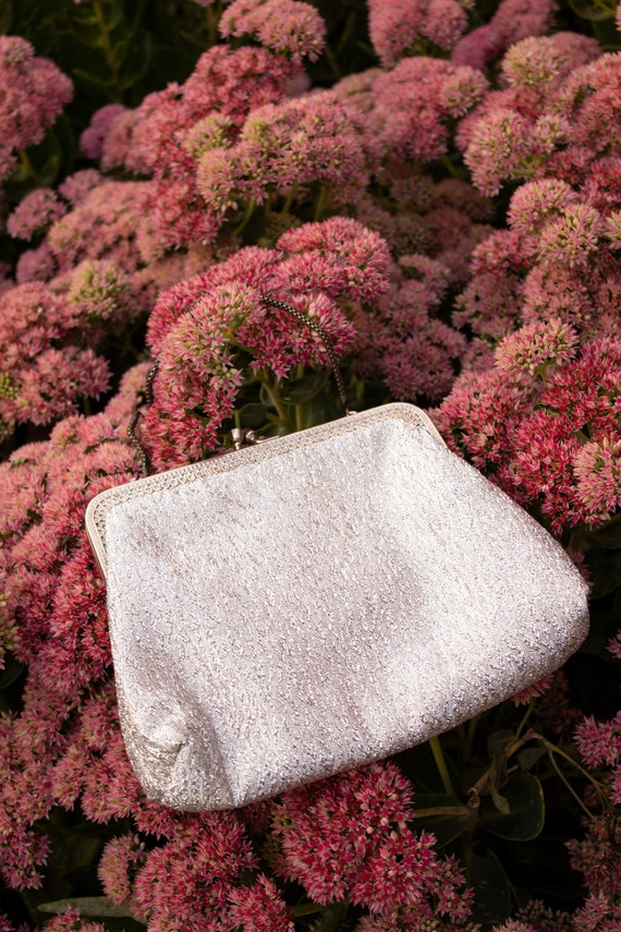 60s Silver Lamé bag - image 1