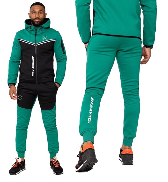 New AMG Mercedes Set Jogging Jacket Tracksuit Training Green Etsy