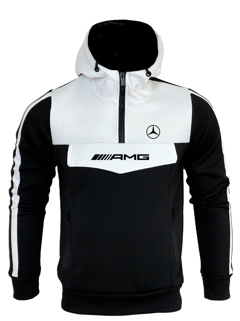 AMG Mercedes Tracksuit Training Black White Stripes TX749-4 - Etsy