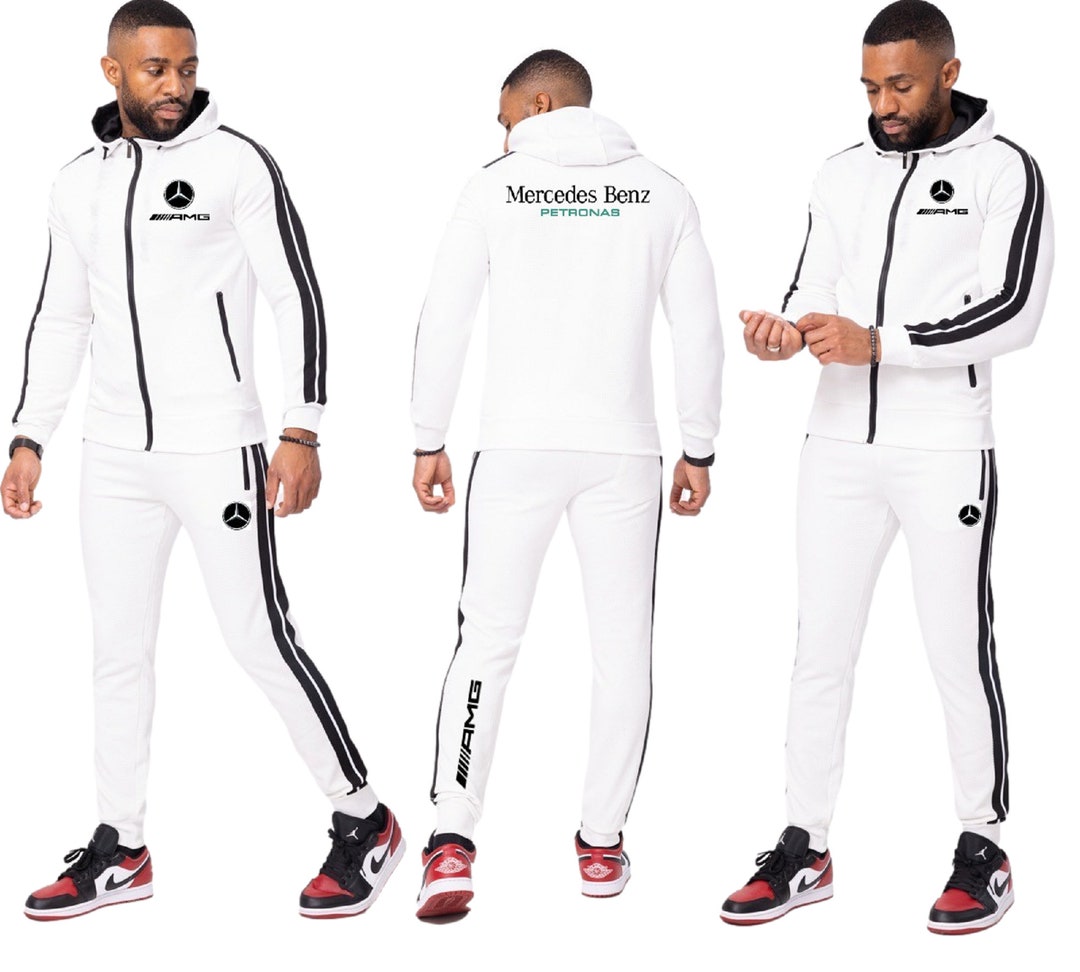 Trendy Tracksuit Set Mercedes AMG Petronas White Black Stripes Etsy