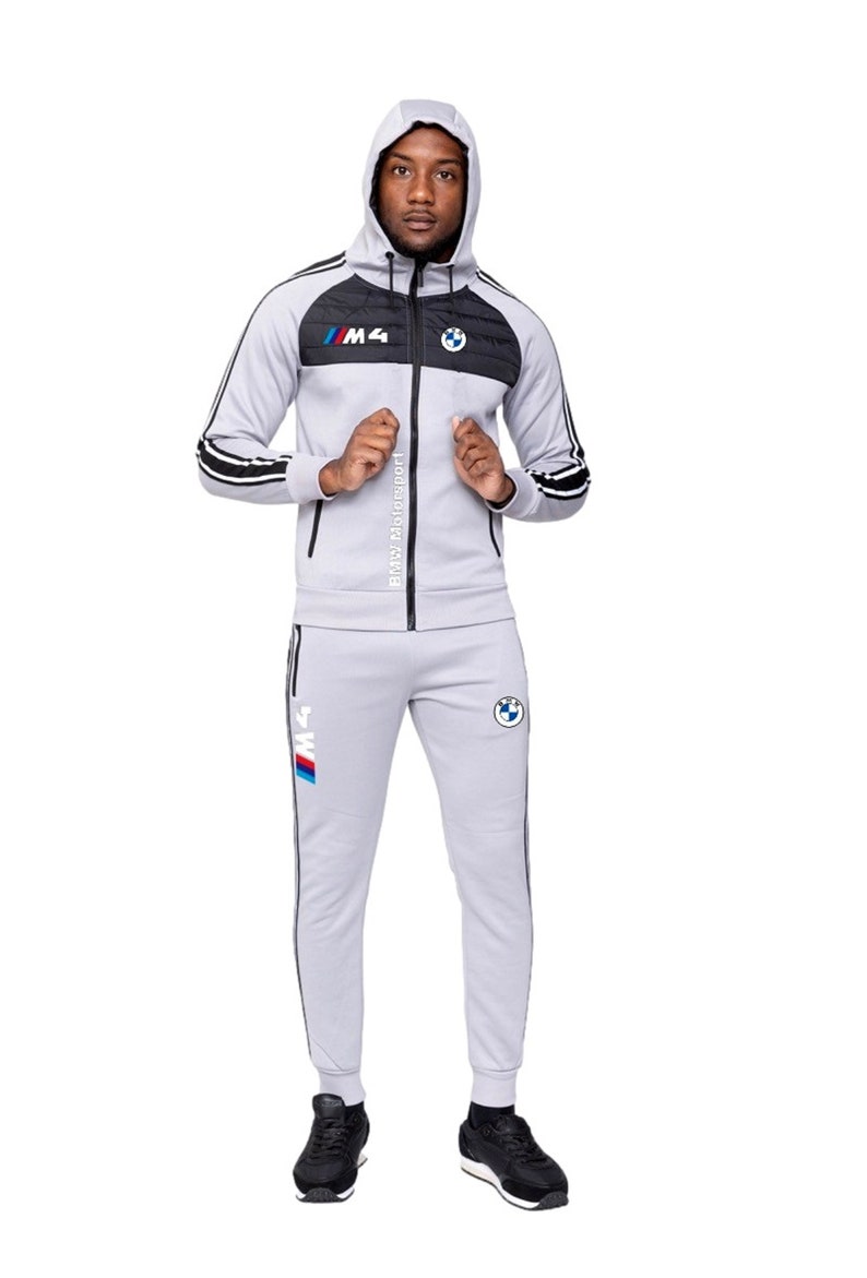 New BMW M4 Men's Tracksuit Grey Quilted Black E3562 Etsy