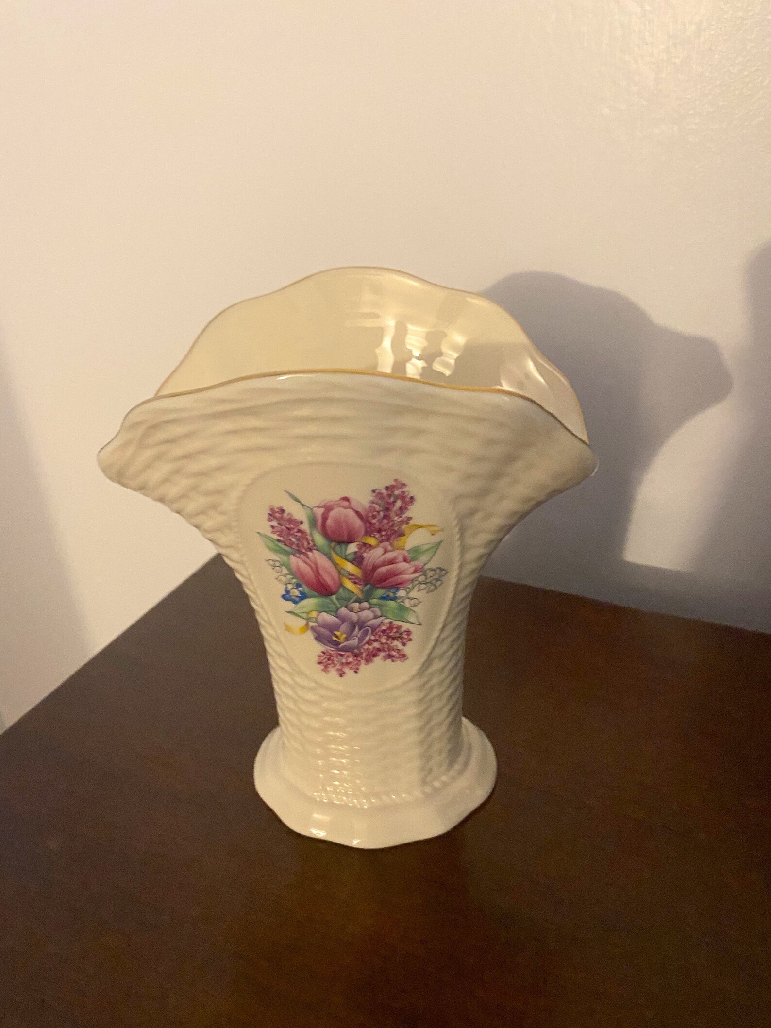 Lenox Flower Vase Design Porcelain Gold Trim 6 1/2 Tall Etsy