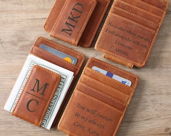 Groomsman Gift, Personalized Leather Money Clip, Best Man Gift, Usher Gift, Gift for Him, Wedding Gift, Father&#39;s Day Gift, Christmas Gift
