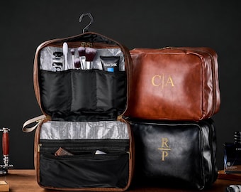 Personalized Groomsmen Toiletry Bag, Custom Dopp Kit for Men, Best Man Gifts for Men, Groom, Dad or Husband, Christmas & Father's Day Gifts