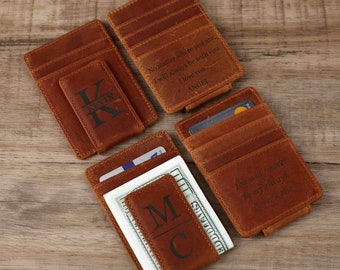 Groomsman Gift, Personalized Leather Money Clip, Best Man Gift, Usher Gift, Gift for Him, Wedding Gift, Father&#39;s Day Gift, Christmas Gift