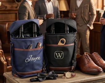 Personalized Groomsmen Gift, Custom Wine Tote, Insulated Beer Cooler Bag, Best Man Gifts, Travel Picnic Carrier, Gifts for Him, Groom Favor