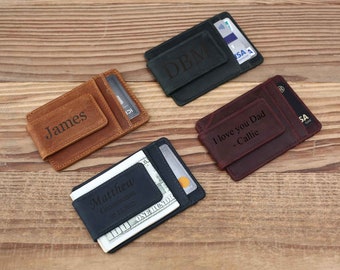 Groomsmen Gift, Personalized Leather Money Clip, Best Man Gift, Usher Gift, Gift for Him, Wedding Gift, Father's Day Gift, Christmas Gift