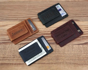 Groomsmen Gift, Personalized Leather Money Clip, Best Man Gift, Usher Gift, Gift for Him, Wedding Gift, Father&#39;s Day Gift, Christmas Gift
