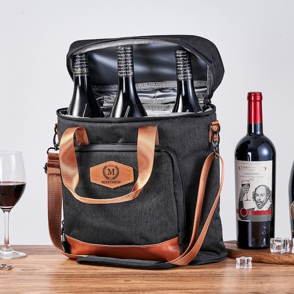 Personalisierte Groomsmen Geschenke, Flasche Wein Tote, Geschenk für Bräutigam, Geschenk für Männer, Groomsmen Bier Kühltasche, individuelles Geschenk für Männer, Picknick wandern