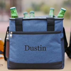 Groomsmen Gift, Personalized Beer Cooler Bag, Insulated Cooler Bag with Embroidery Monogram, Gift for Men, Best Man Gift, Groomsmen Cooler