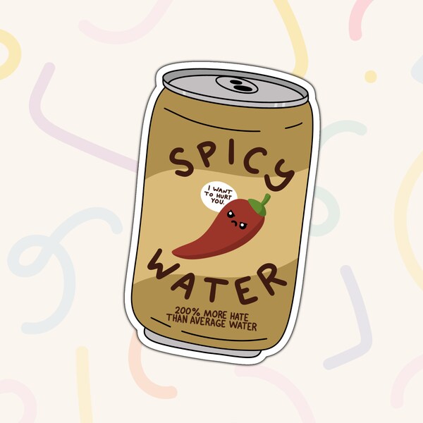 Spicy Water Sparkling Water Sparkly Die-Cut Vinyl Sticker Water Proof for Water Bottle, Phone, Laptop, Car, etc