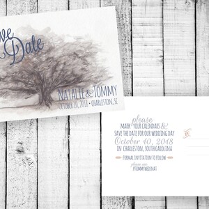 Watercolor Southern Oak Tree - Save the Date, Southern Save the Date Printable, Oak Tree Save the Date, Printable
