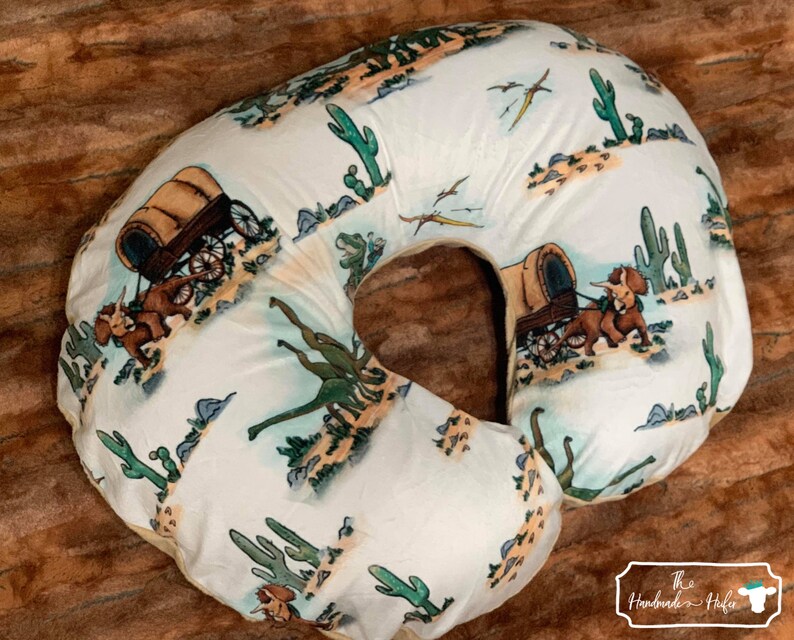 Cowboy Dinosaur with Coffee Galaxy Boppy Pillow Cover By The Etsy