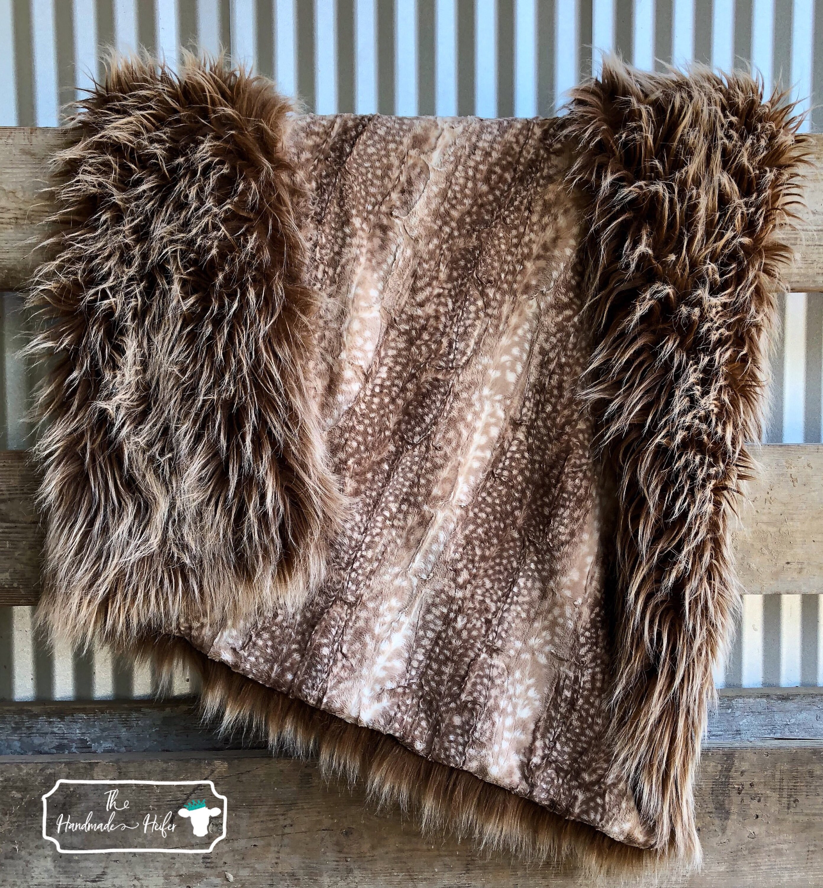 Fawn & Fur Blanket Soft Minky Fawn with Faux Monster Etsy