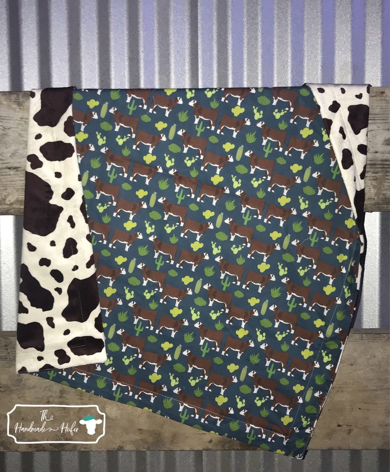 Hereford and Cactus Baby Blanket