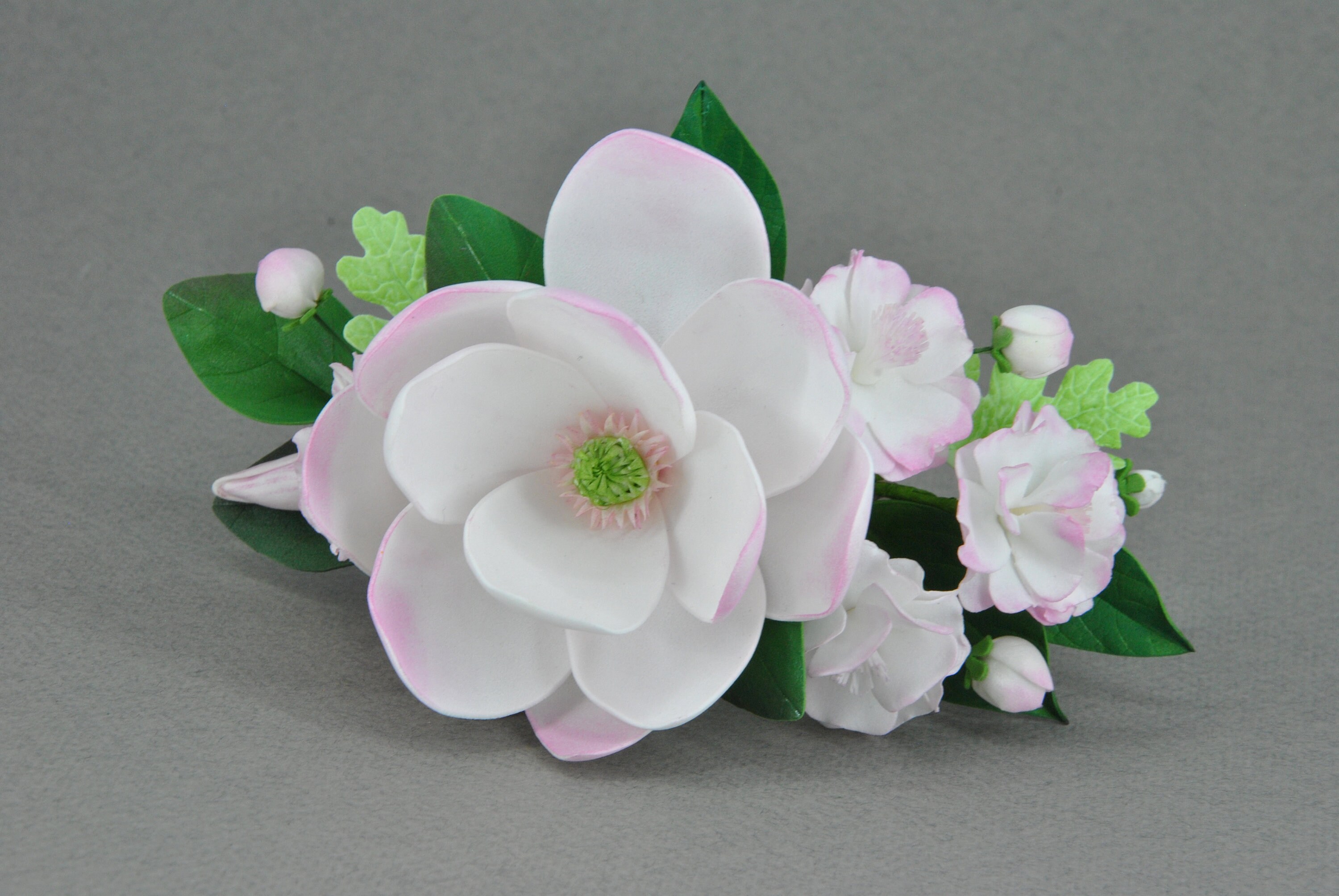 Magnolia hair clip Bridal flower hair piece Women floral hair Etsy