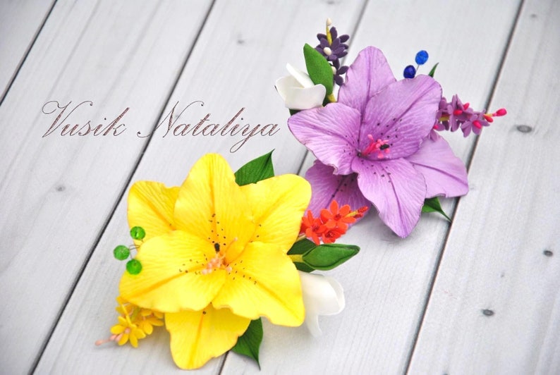 Lily Hair Clip Tropical Wedding Hair Piece White Bridal Hair Etsy