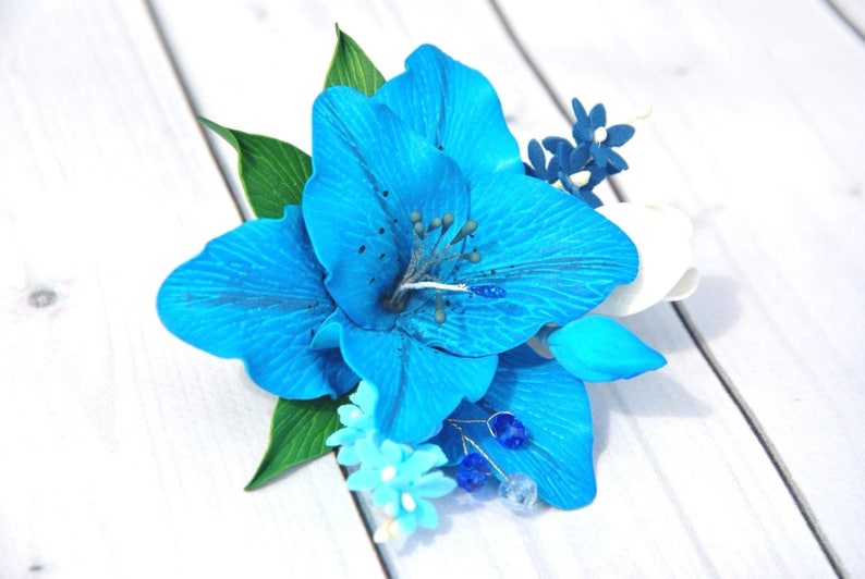 Lily Hair Clip Tropical Wedding Hair Piece White Bridal Hair Etsy