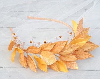 Gold leaf crown Laurel leaf wedding tiara