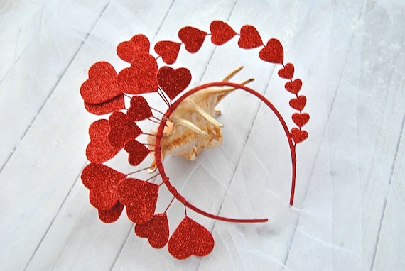 Fascia Per Capelli A Cuore Glitterato Per San Valentino – Accessorio Scintillante Rosso Per Donne E Ragazze