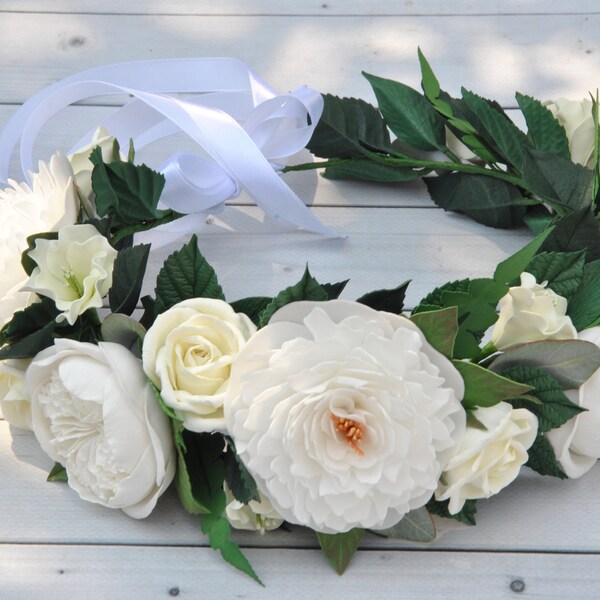 fresh flower headpiece communion