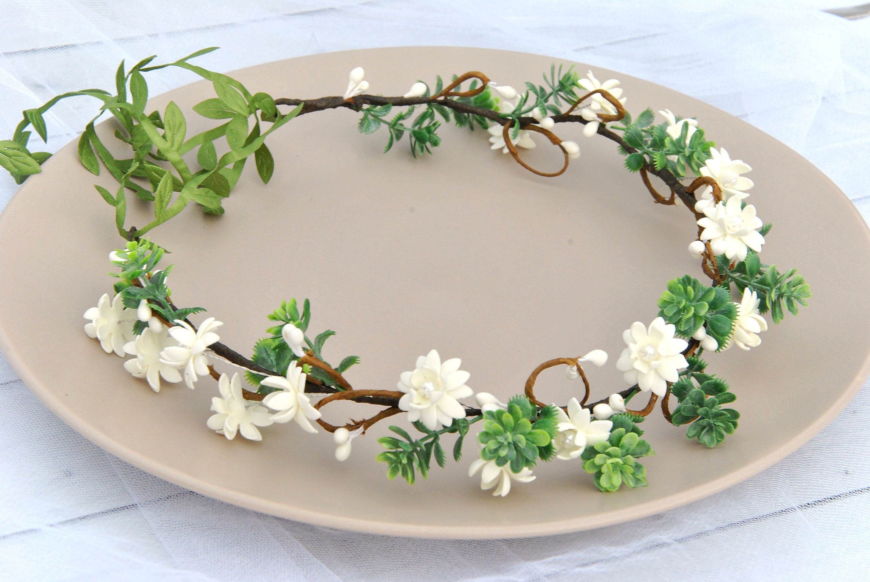 greenery flower crown