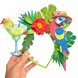 Papagei Haarband: Tropische Blumenkrone, Festival Kostüm Bild 11