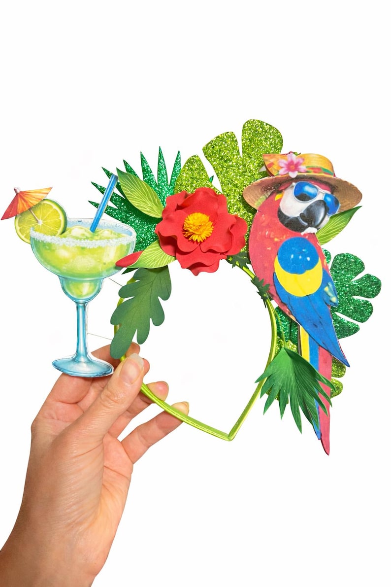 Papagei Haarband: Tropische Blumenkrone, Festival Kostüm Bild 11