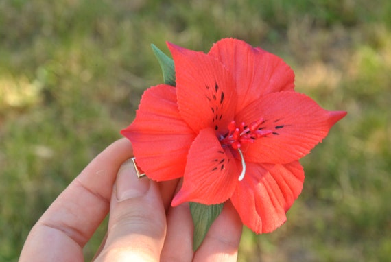 Turquesa flor pelo clip menta lirio tropical nupcial pieza de - Etsy México
