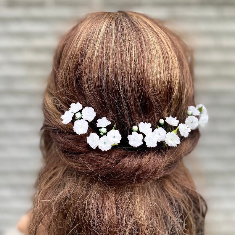 Babys Breath Hair Pins Bridal Hair Piece Gypsophila Etsy