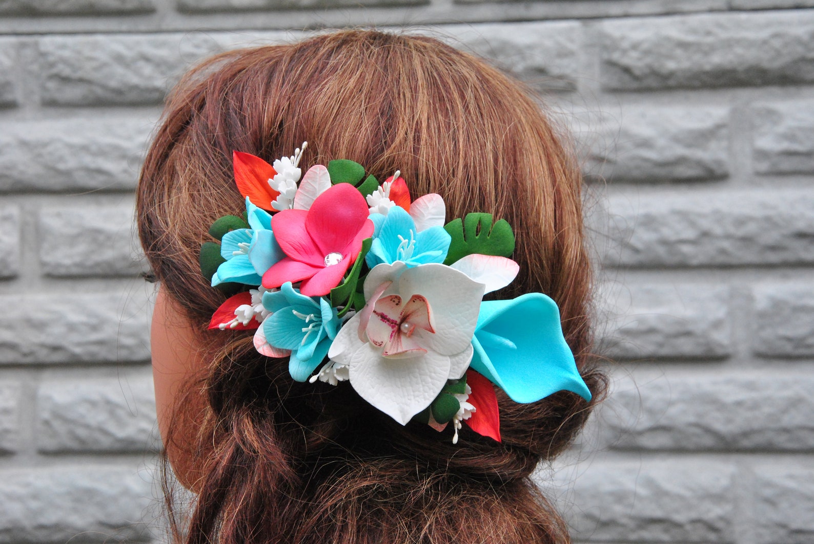 Tropical wedding hair piece Hawaii flower hair clip Etsy