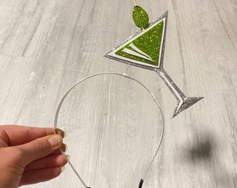 Olive martini inspired headband Martini costume Olive fascinator