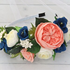Blumen Stirnband, Aliceband, BlumenMädchen Stirnband Half Flower Crown Braut David Austin Rose Floral Stirnband Hochzeit Headpiece