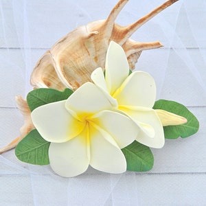 Tropische Haarspangen Plumeria Tiki Haarblume Hawaiianisch Hochzeit Haarstück Braut Haarspangen Tropische Hochzeit Haar accessoire