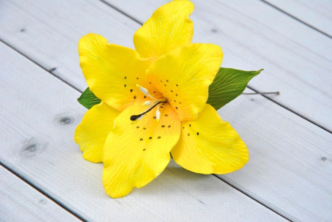 Lily Hair Clip Yellow Tropical Wedding Hair Pins Real Touch Etsy