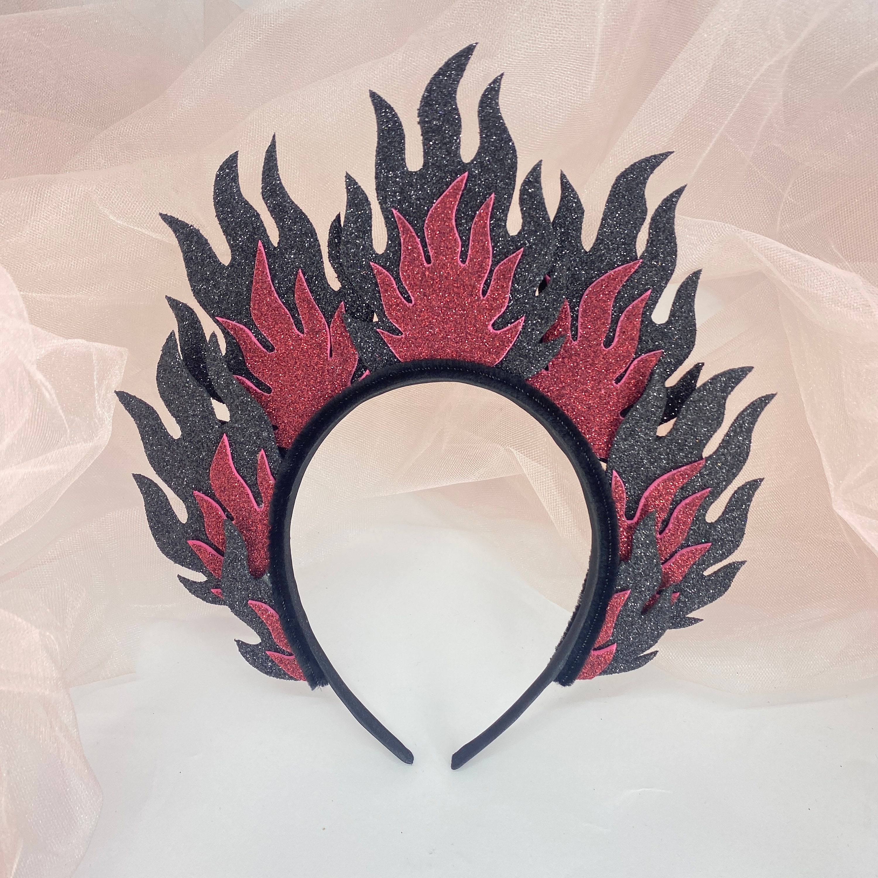 Bandeau Lumineux LED Flamme – Pour Fête, Halloween, Rave – Taille Unique Femme – Effet Feu Ardent