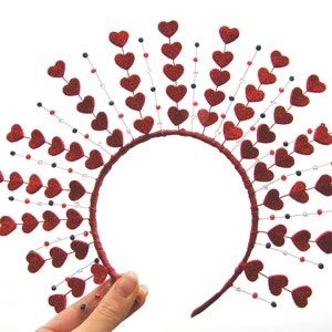 Cupid headband Valentines heart headband Queen of hearts crown Hearts tiara crown Queen of hearts headpiece