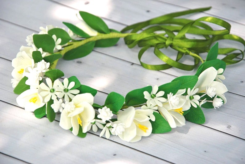 Eucalyptus Babys Breath Flower Crown Greenery Wedding Etsy