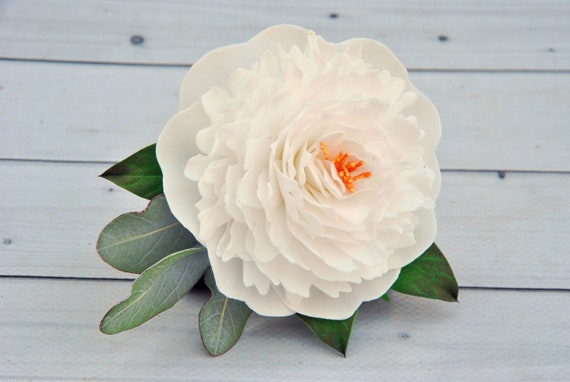 Peony Hair Clip White Peony Bridal Hair Pin Wedding Flower Etsy Peony Hair Clip White Peony Bridal Hair Pin Wedding Flower Etsy
