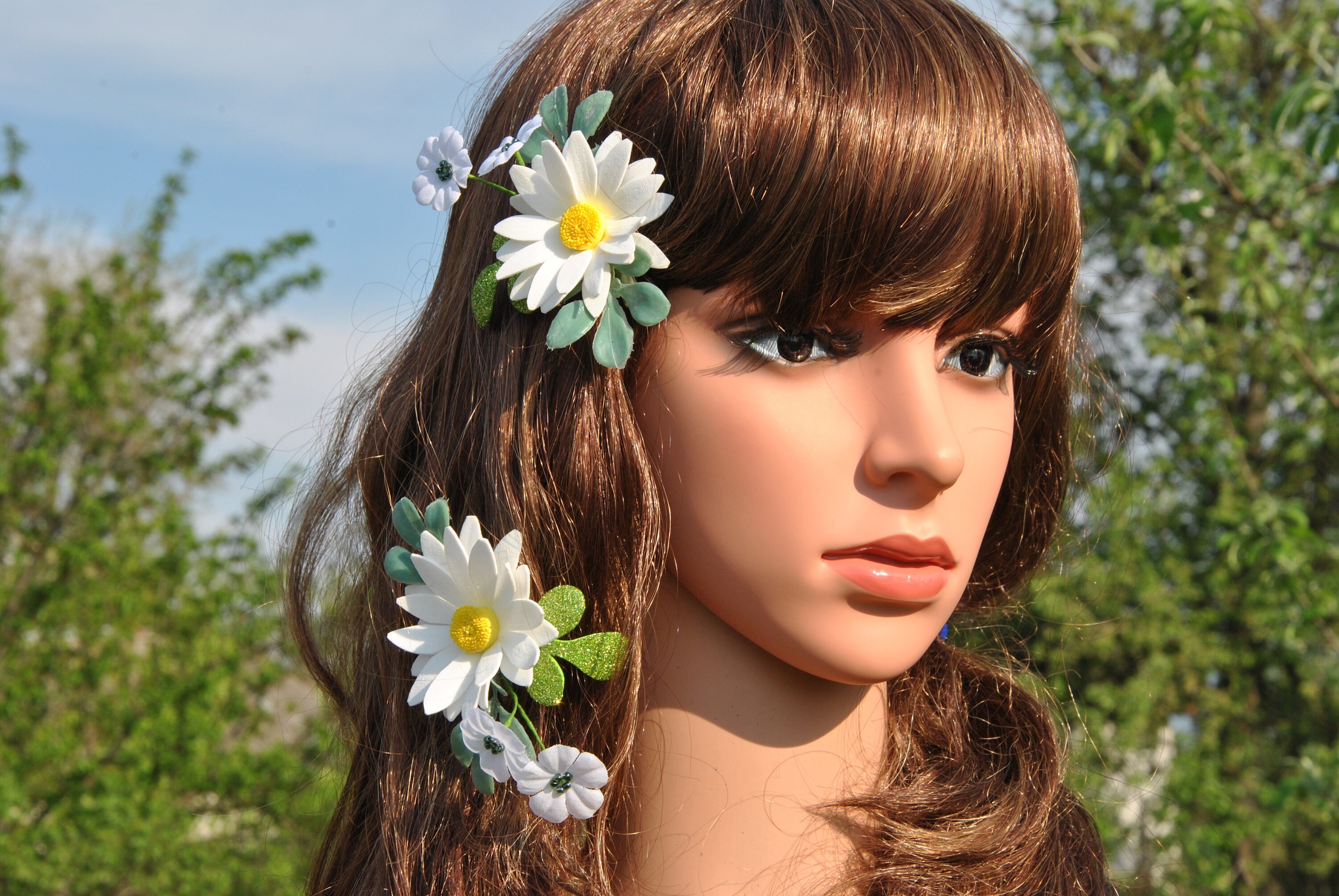 Daisy baby hair clips Flower hair clip Toddler flower hair Etsy