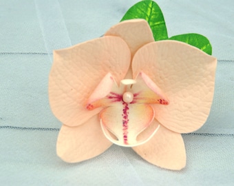 Orchid Hair Clip, Tropical Flower Hair Accessory, Beach Wedding