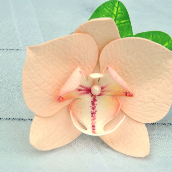 Pince à cheveux orchidée Coiffure de mariage tropical Accessoire de cheveux fleur de plage Épingle à cheveux fleur exotique mariée