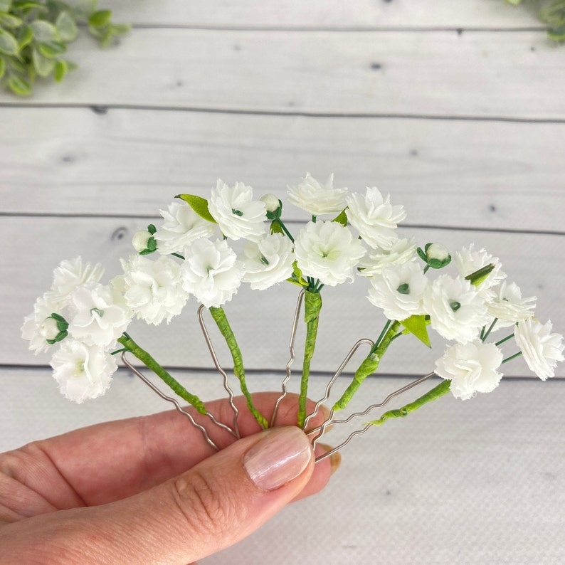 Babys Breath Hair Pins Bridal Hair Piece Gypsophila Etsy