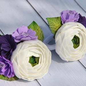 Coleteros florales: Coleteros con flores moradas (juego de 2)