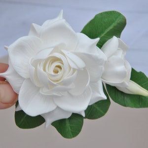 Gardenia flower hair clip white bridal hair piece