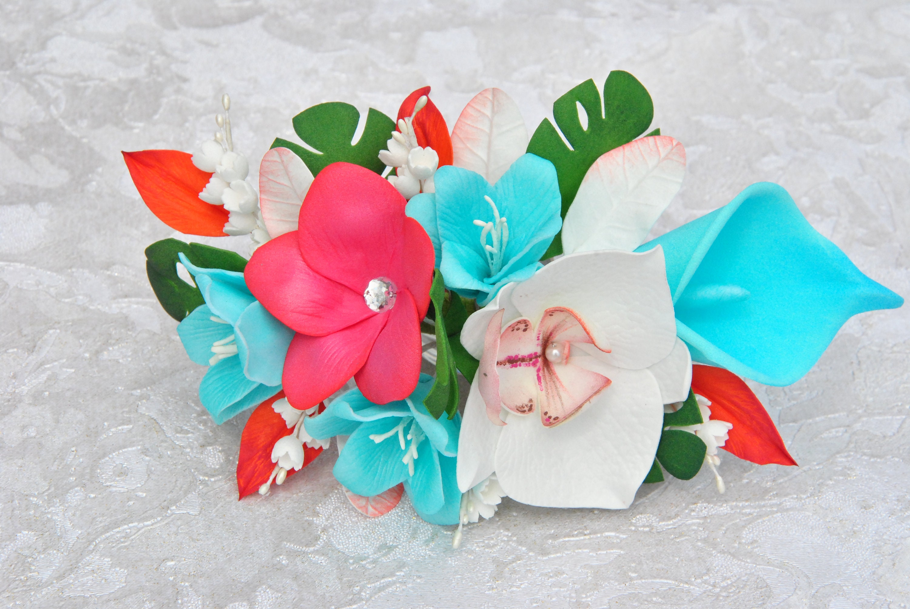 Tropical wedding hair piece Hawaii flower hair clip Etsy