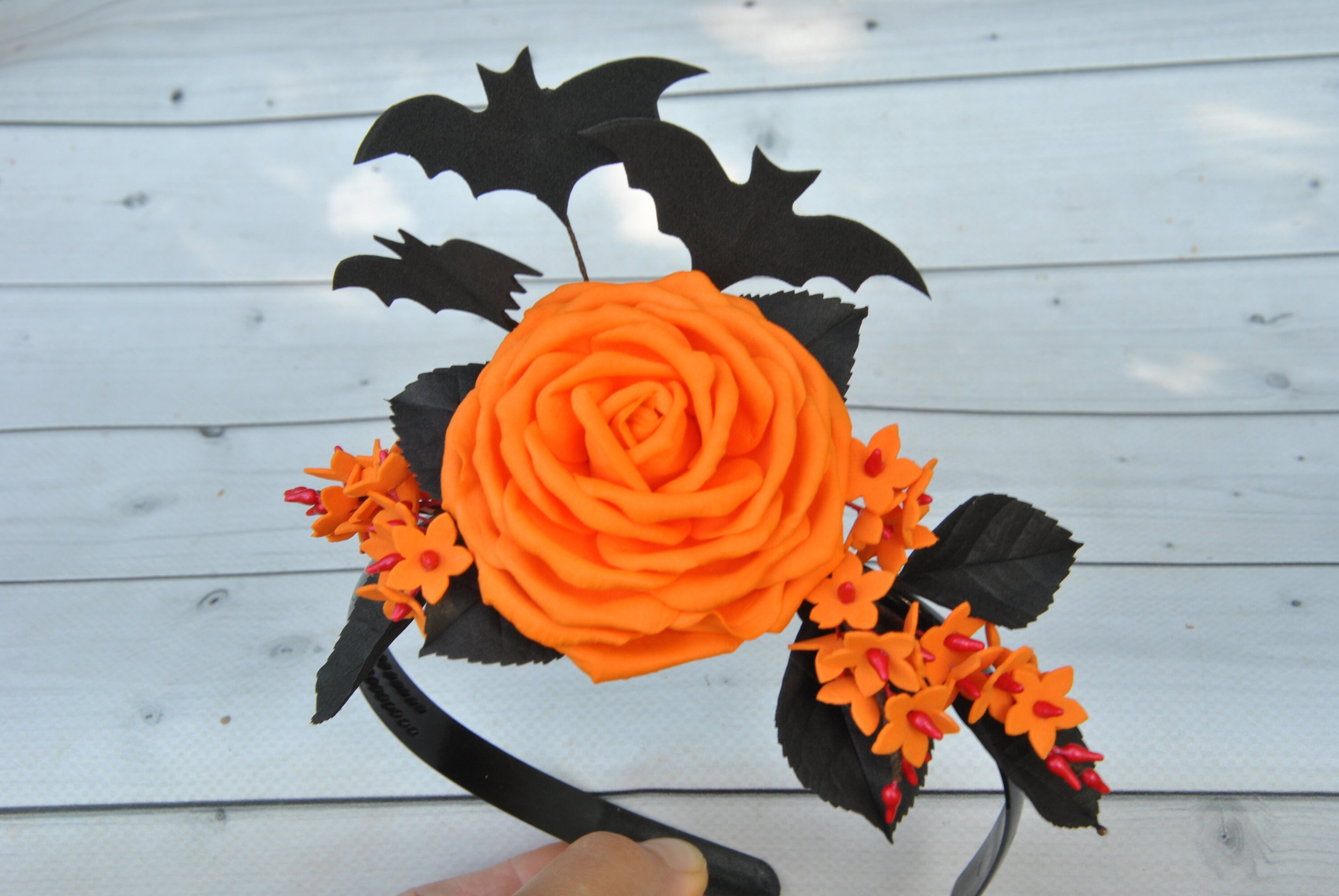 Ecuupas Hexenhut Stirnband Mit Spinnennetz – Halloween Haarreif In Orange Für Damen, Mädchen & Kinder – Party-Kopfschmuck