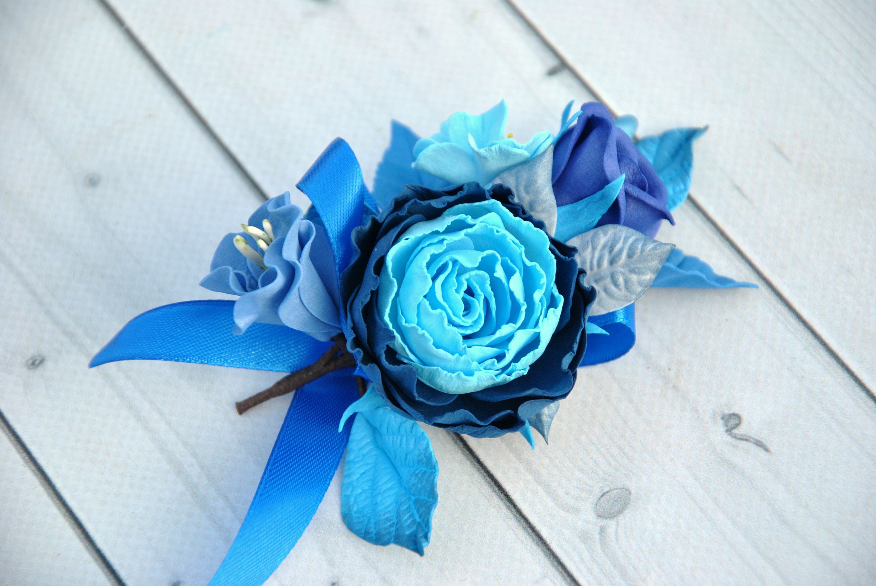 Blue Flower Crown Wedding Flower Girl Crown Navy Blue Rose - Etsy