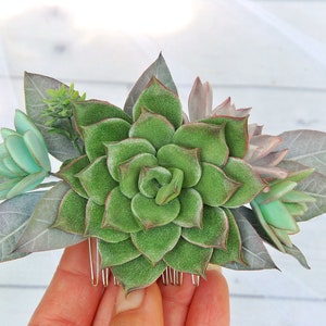 Succulent hair comb Greenery plants hair piece Wedding hair accessory